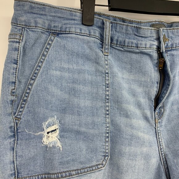 Torrid Denim Shorts Vintage Stretch Mid Rise Blue Distressed - Picture 4 of 11